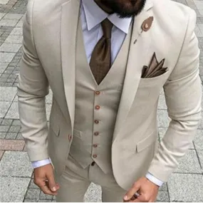 Abito da uomo Prom Tuxedo Slim Fit 3 pezzi Abito da sposo da sposa per uomo Blazer personalizzato Terno Masuclino 3 pezzi (giacc