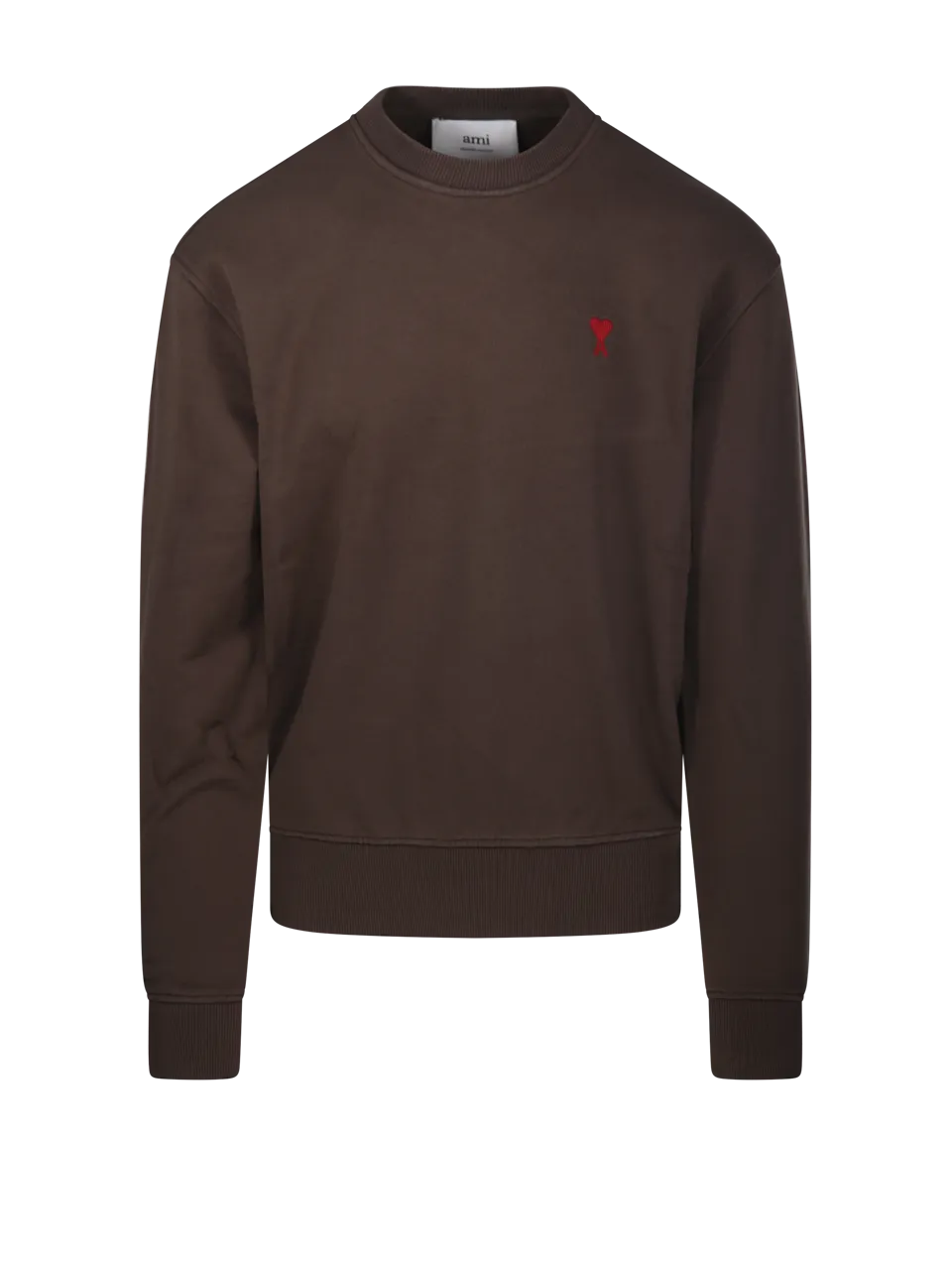  AMI  MEN AMI BROWN COTTON SWEATSHIRT