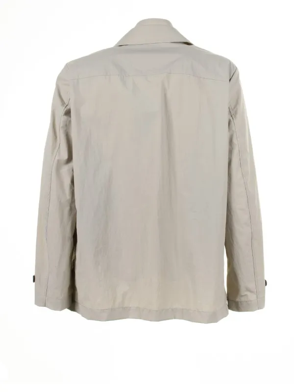 Beige jacket with zip and collar
