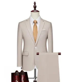 blazer  pantaloni Moda tinta unita Mens Office Business Suit 2 pezzi Set Sposo Abito da sposa Host Sposo Abito da sposa Hos