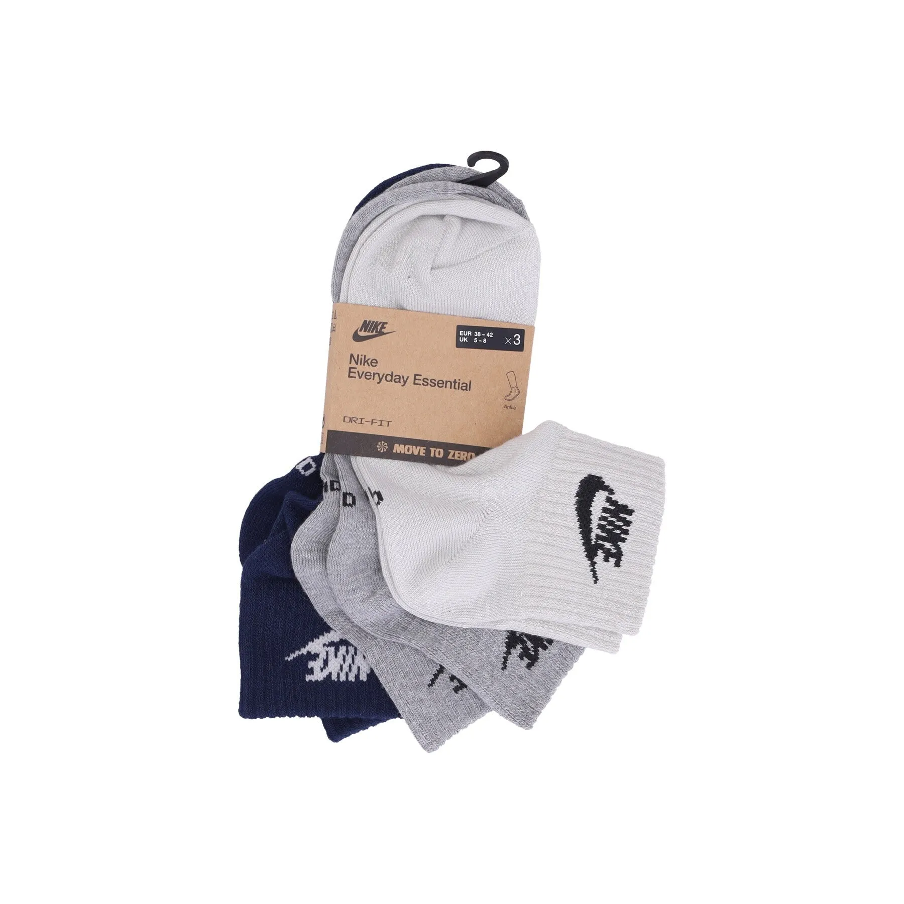 Calza Bassa Uomo Sportswear Everyday Essential Ankle Socks Navy/grey/sand