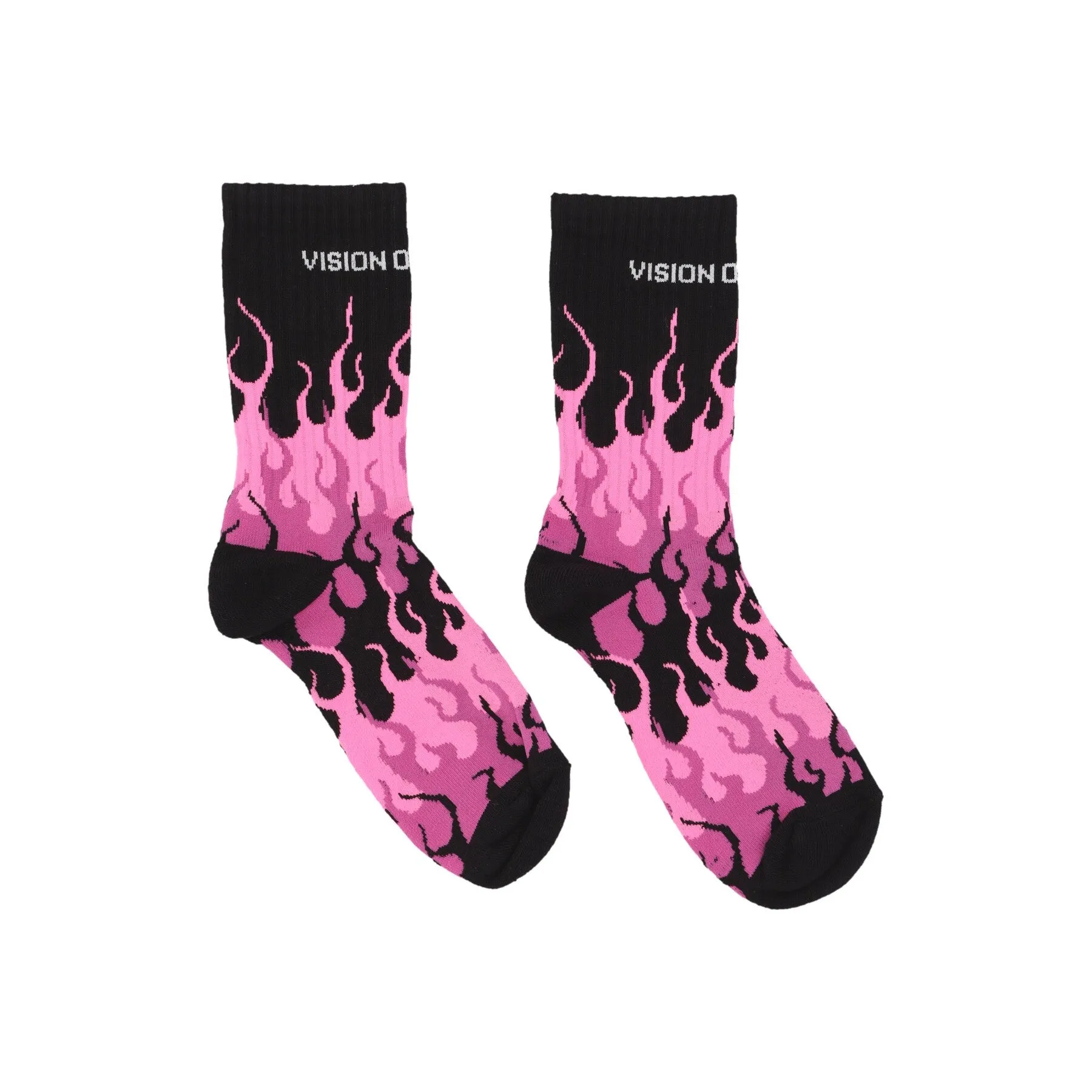Calza Media Uomo Logo Flames Socks Black/pink/white