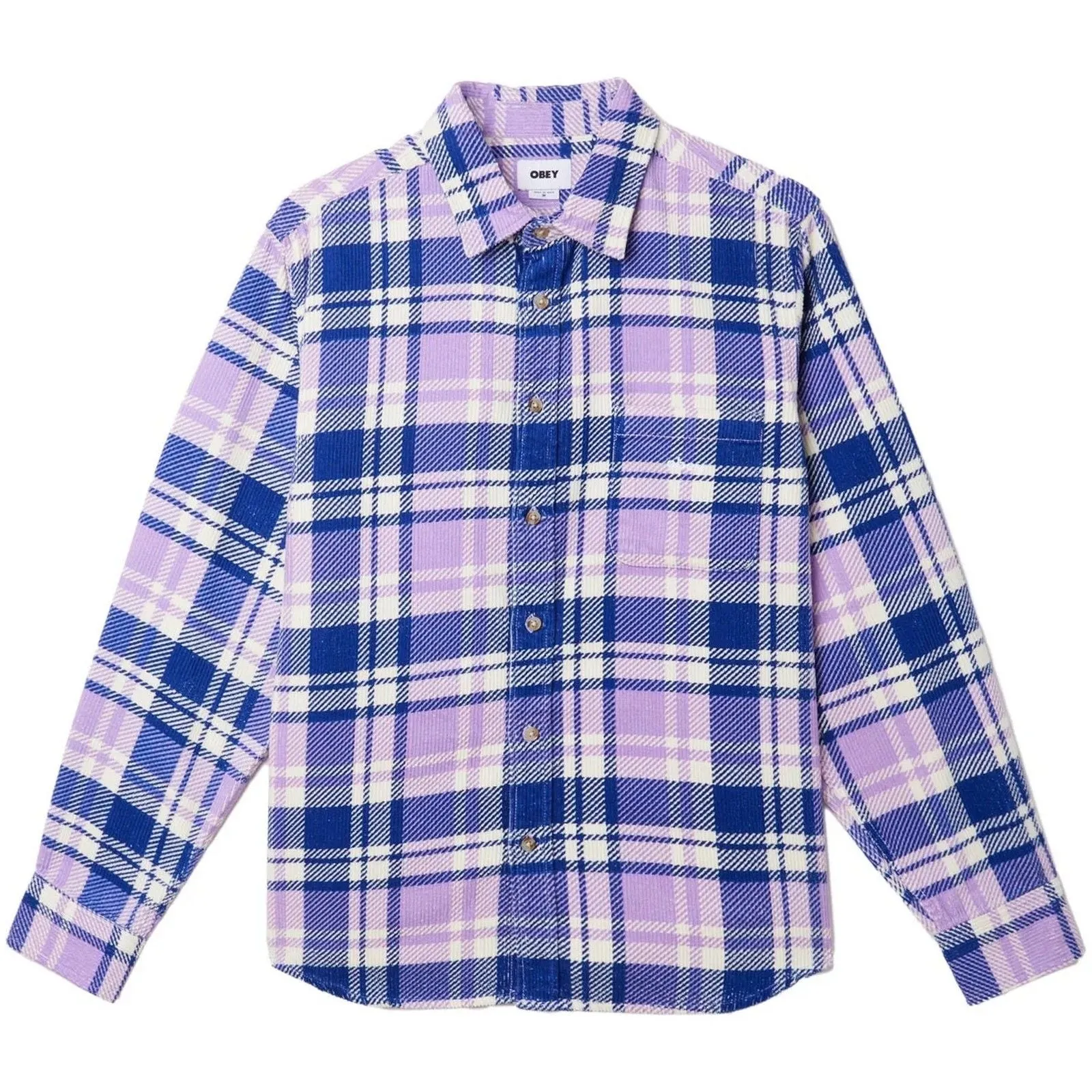 Camicie casual Uomo Obey - Benny Cord Woven Ls - Viola
