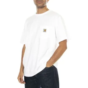 CARHARTT WIP S/S Pocket T-Shirt White - Maglietta Girocollo Uomo Bianca    