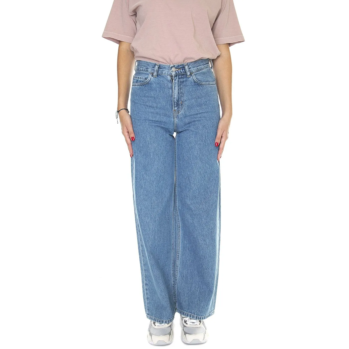 CARHARTT WIP W' Jane Pant Blue /heavy stone wash - Pantaloni Denim Jeans Donna Blu    