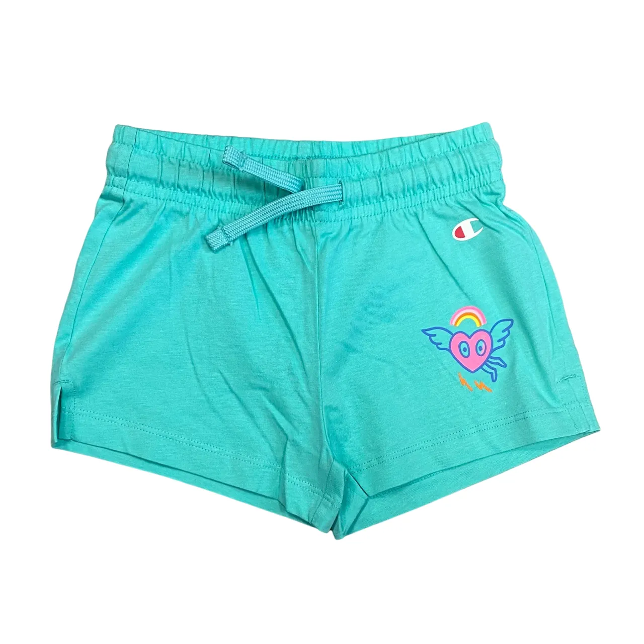 Champion completo da ragazza canotta e pantaloncino 404931 WW001 bianco-verde acqua