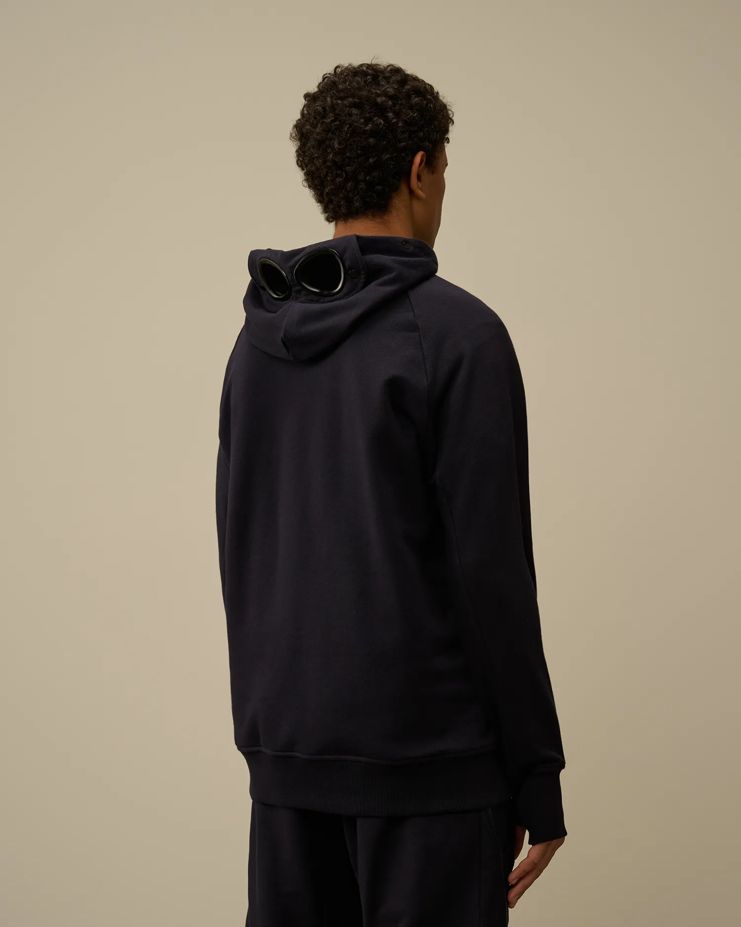 Diagonal Raised Fleece Goggle Hooded Sweatshirt