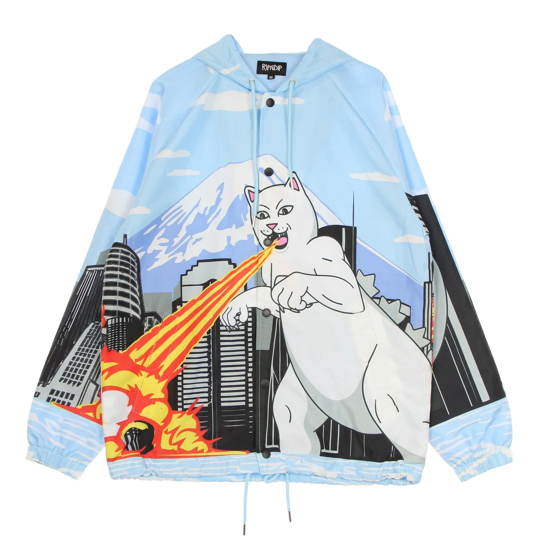 Giacca Coach Jacket Uomo Nermzilla Hooded Coach Jacket Baby Blue