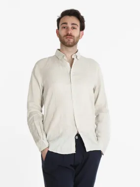 Guy Chemise en lin à manches longues pour homme