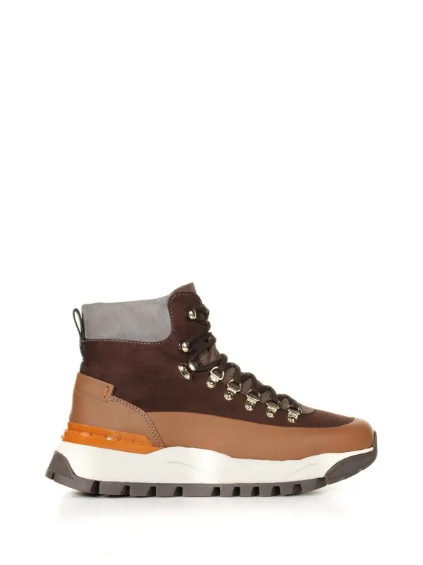 Hiking boots  in suede and leather