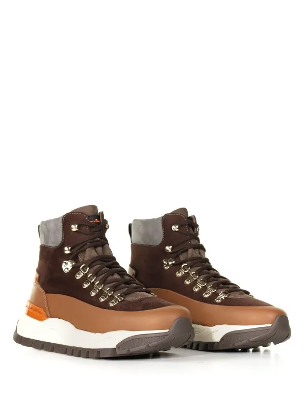 Hiking boots  in suede and leather