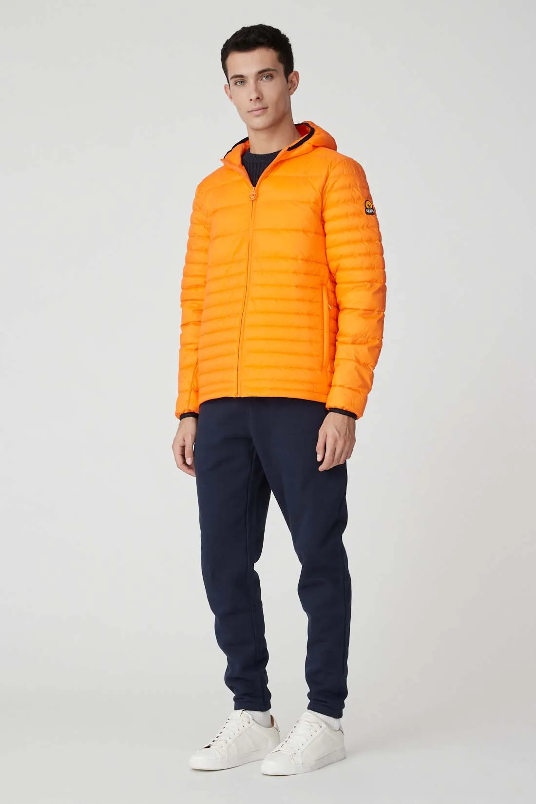 KEEFE – Orange quilted hoody down jacket