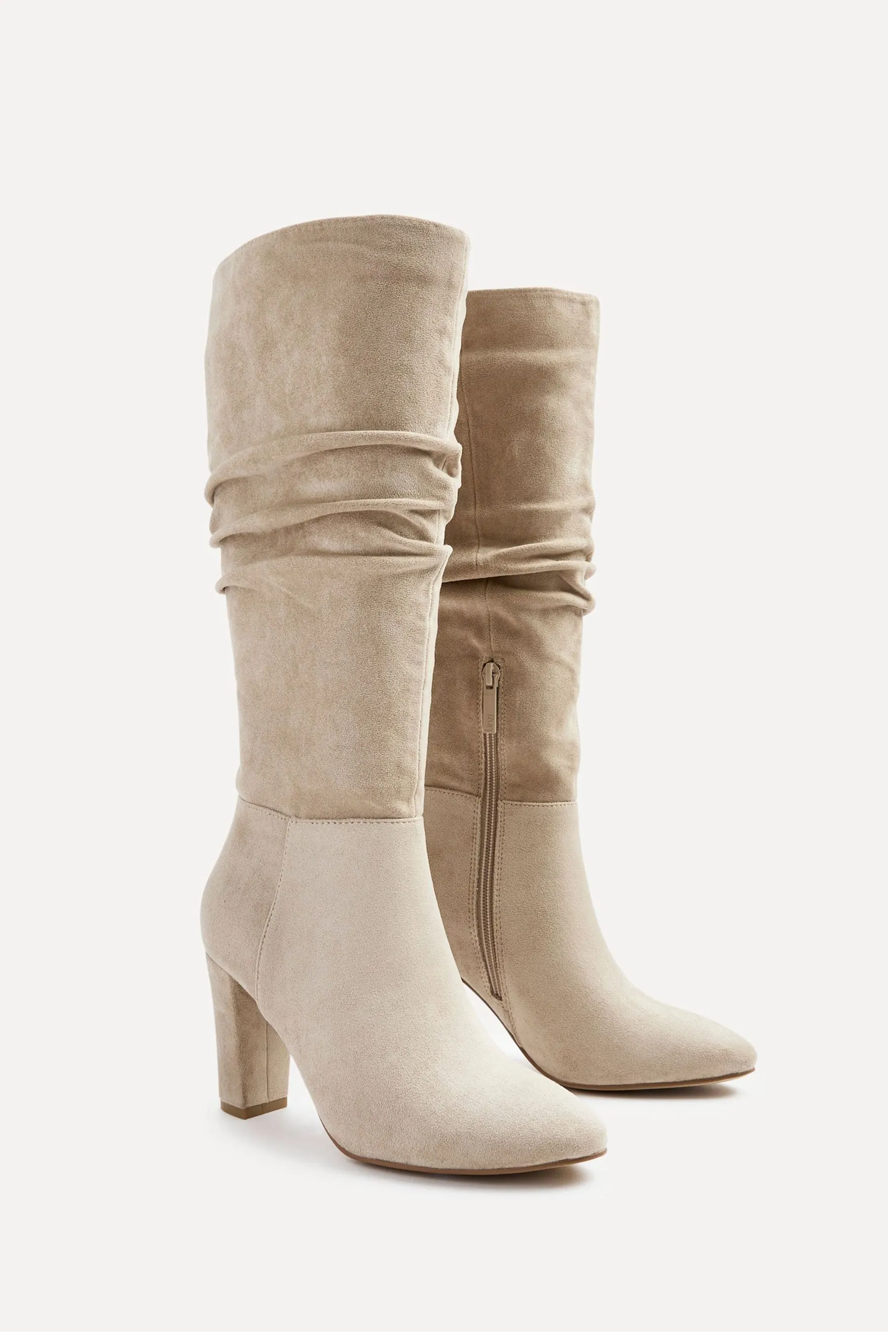 Linzi Aura High Leg Ruched Boots With Block Heel    