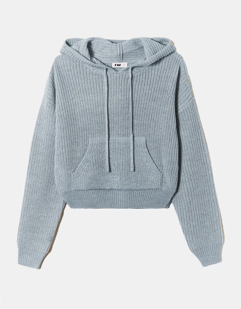 Maglione Blu con Cappuccio  