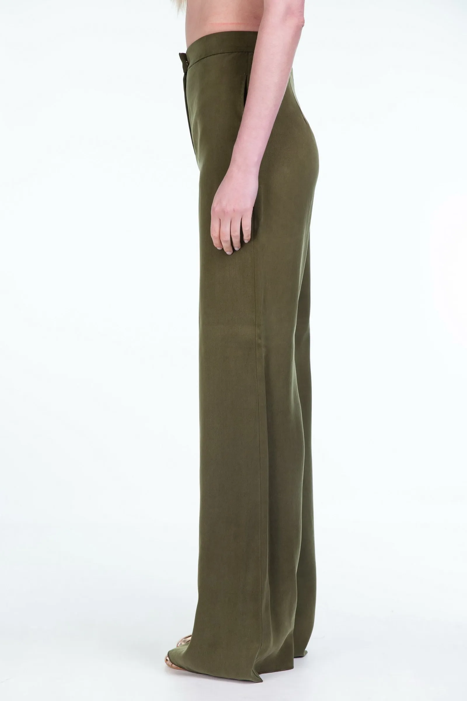 MAX MARA STUDIO pantalone fluido in raso GARDENA