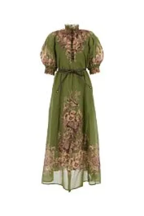 Olive green ramie Ottie dress    