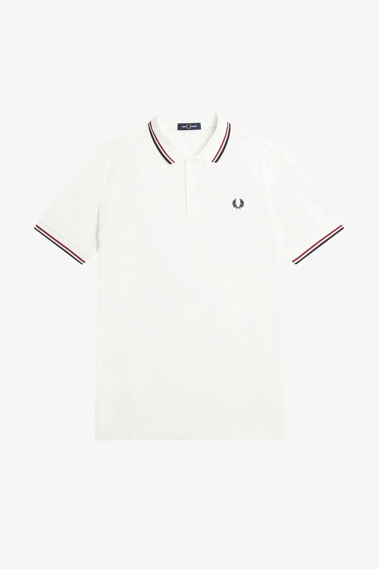 Polo con Doppia Riga Fred Perry Bianca  da Uomo