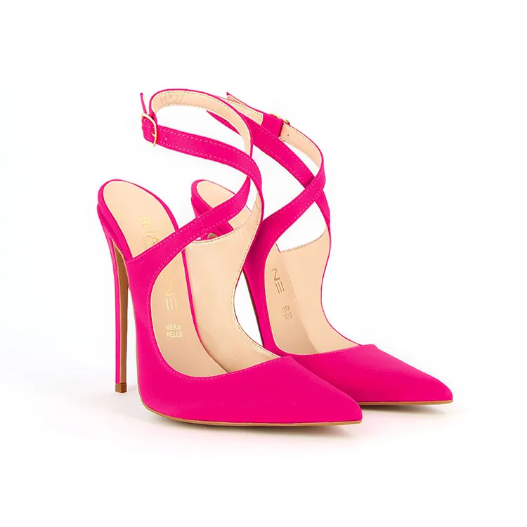 Sandalo allacciato raso fuxia  – Cod. 30085 