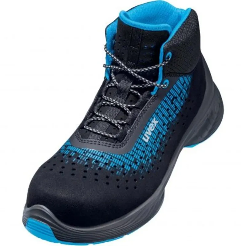 Scarponcino antinfortunistico S1 Uvex da  Unisex tg. 52, col. Nero, Blu, ESD , con puntale di sicurezza