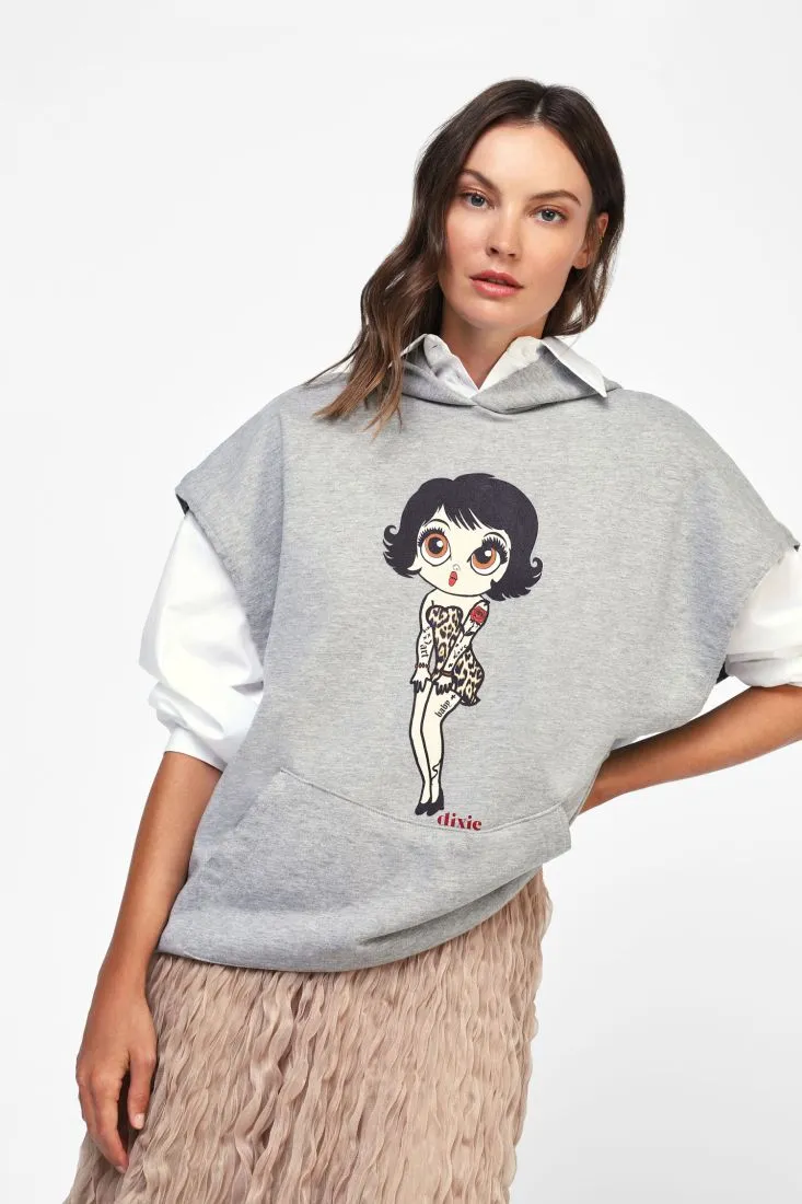  Sleeveless hooded sweatshirt    