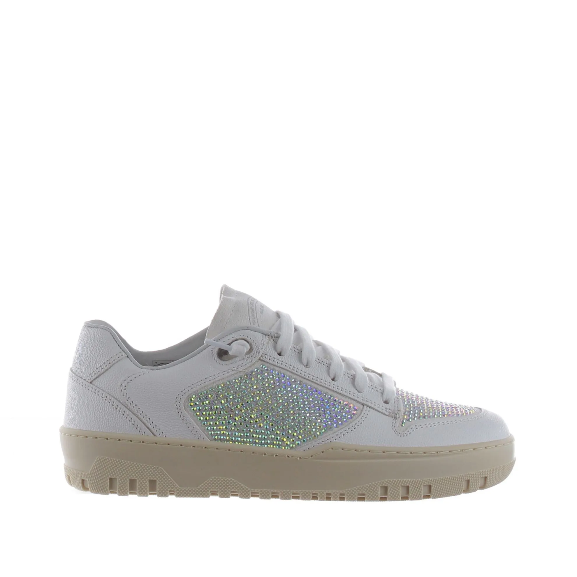 Sneaker in pelle con strass
