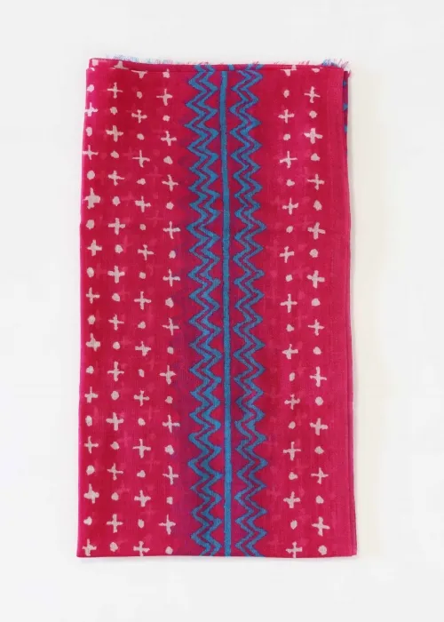 Stola in Cashmere light Fuxia Azzurra e Bianca