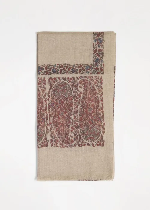 Stola in cashmere paisley Beige