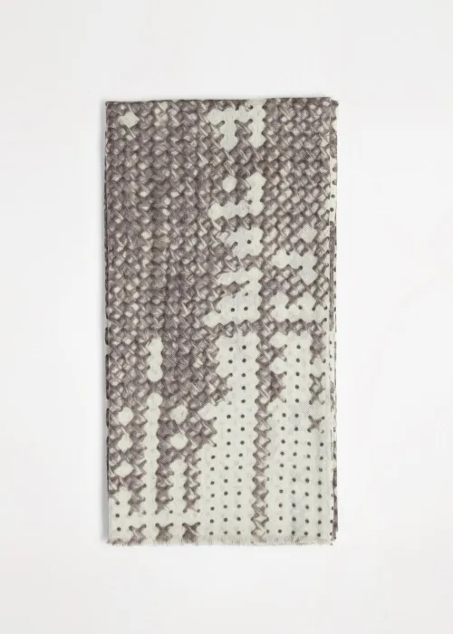 Stola in cashmere punto croce