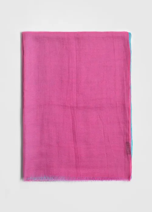 Stola in cashmere voile ultralight sfumato fucsia e turchese