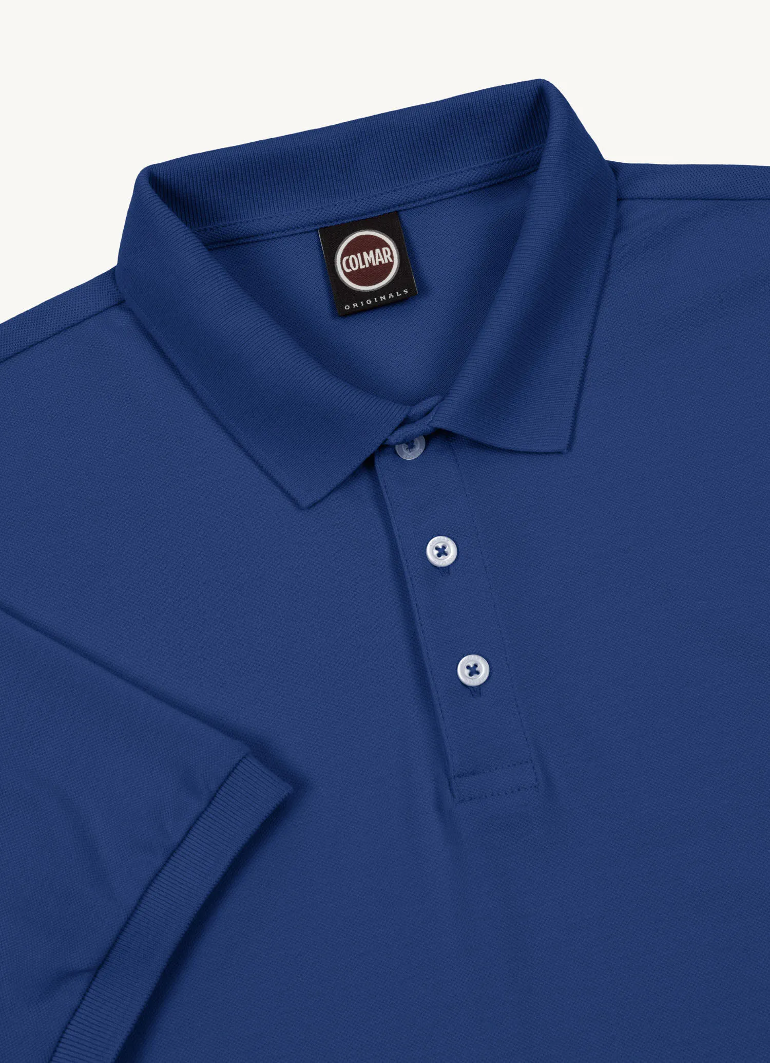 Stretch piqué cotton polo shirt