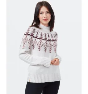 Tentree Highline Wool Intarsia Sweater da donna (Oatmeal Heather/Mesa Red/Mulberry)