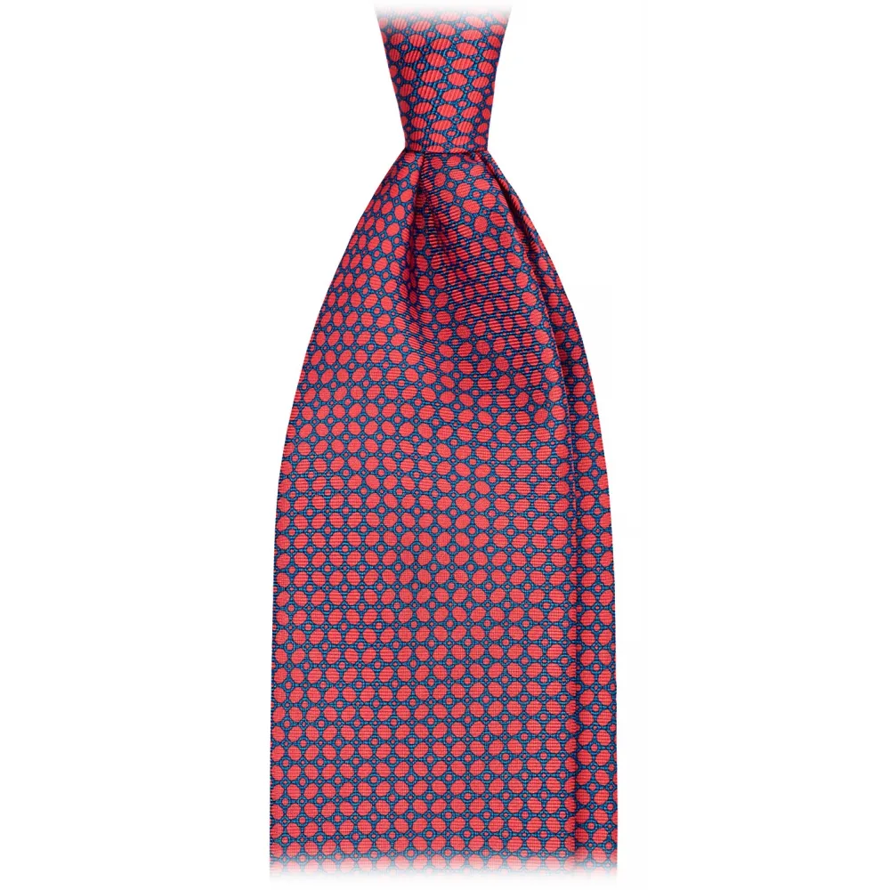Viola Milano - Cravatta Artisan in Seta con Punta a Catena - Mescolare Rosa - Handmade in Italy - Luxury Exclusive Collection