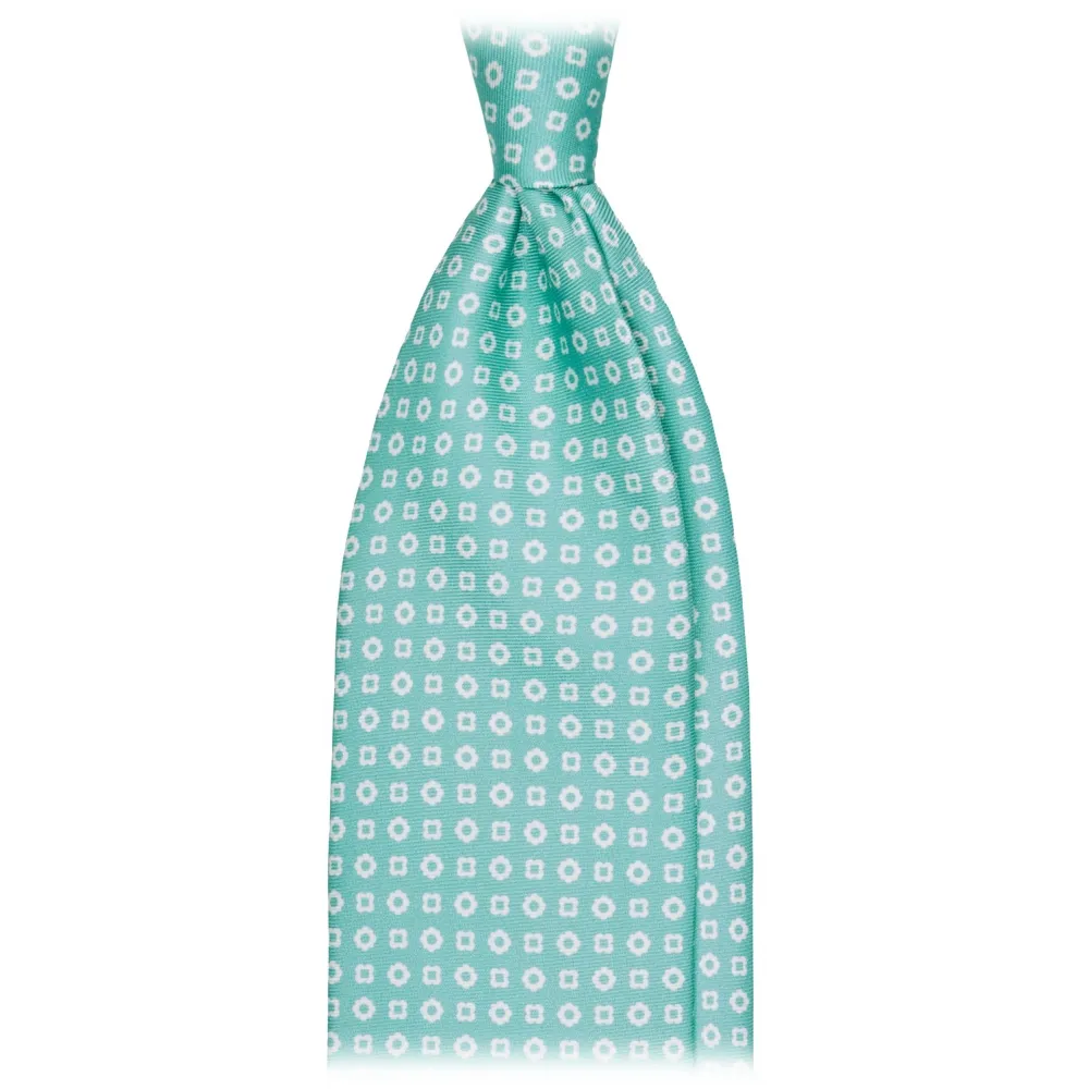 Viola Milano - Cravatta in Seta con Punta a Cubo - Lime - Handmade in Italy - Luxury Exclusive Collection